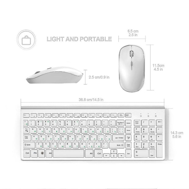 Thin Wireless Keyboard Mouse Combo